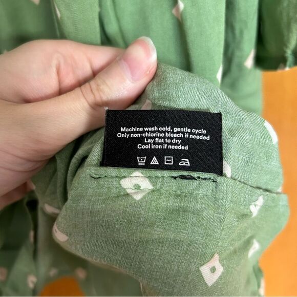 Summersalt The Easy Breezy Eco Voile Mini Dress Cover-Up Green Polka Dots 1XL - Picture 4 of 8